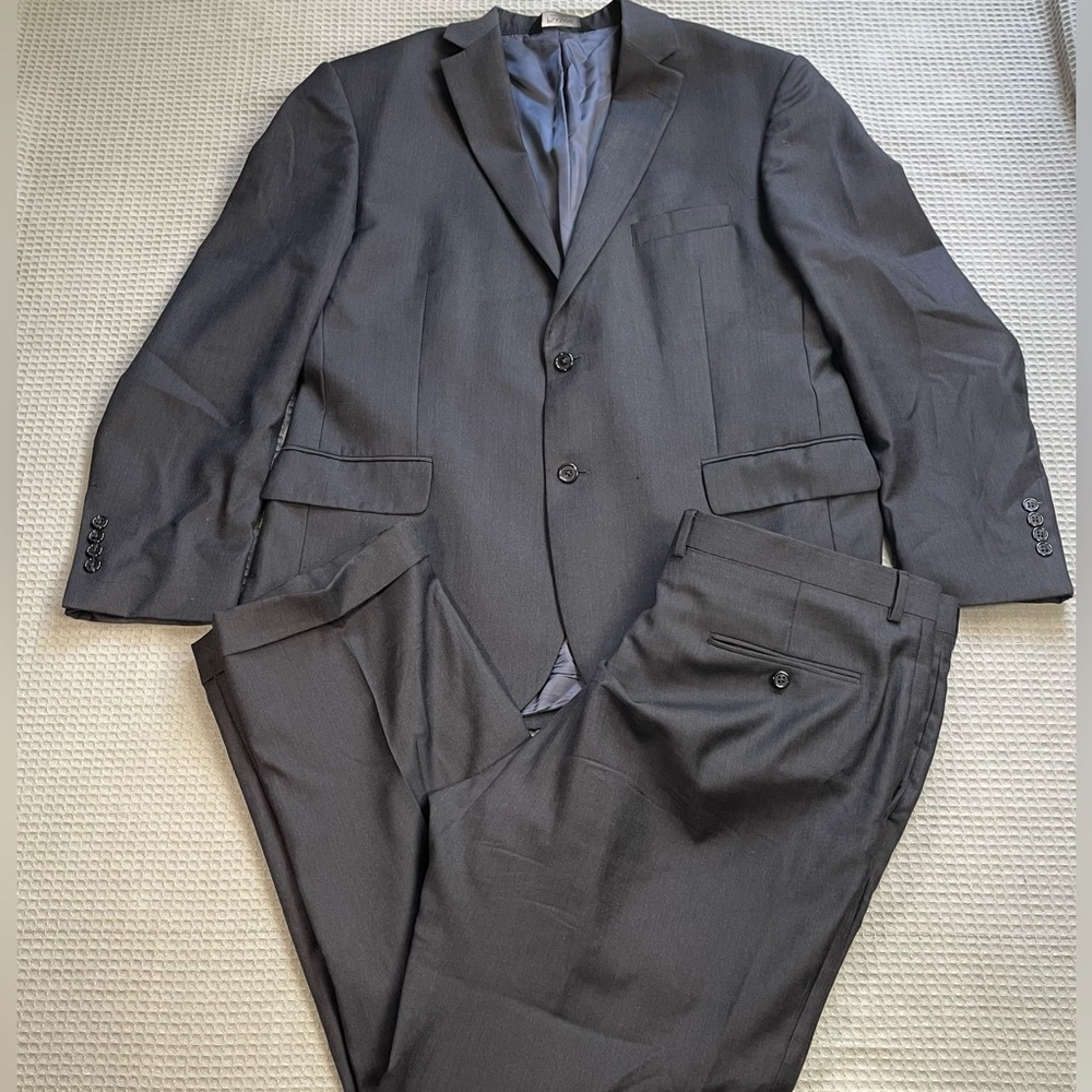 Jos. A. Bank Signature Tailored Fit Suit 46 Reg / 40x30 Mens Dark Gray Wool